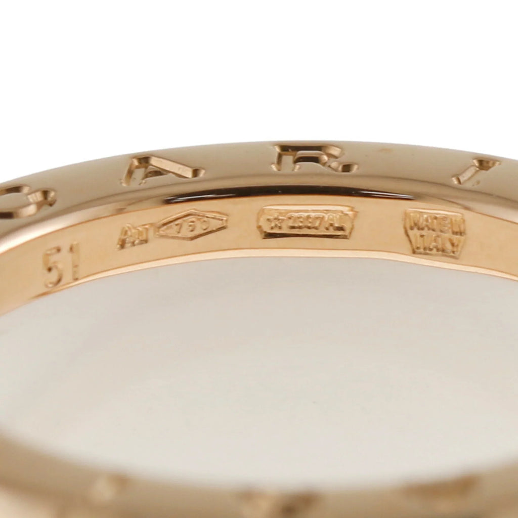 B B-zero.1 Ring BVLGARI 18K Zero 4 Pre-Owned White Ceramic Women's No. 10 Bvlgari Band (Good) One
