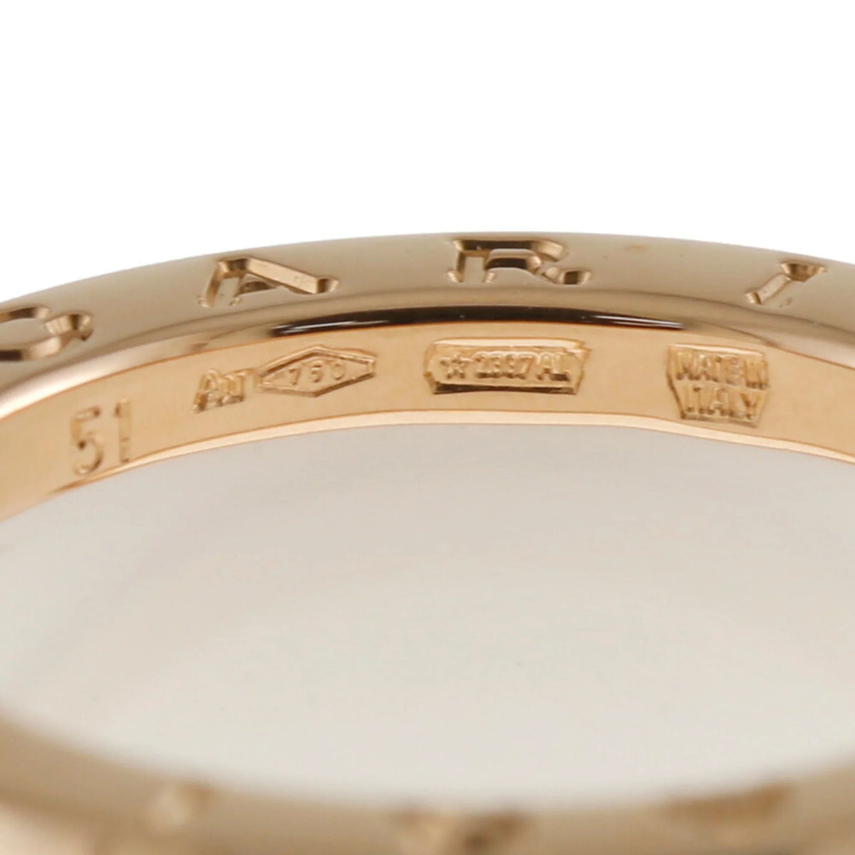 B B-zero.1 Ring BVLGARI 18K Zero 4 Pre-Owned White Ceramic Women's No. 10 Bvlgari Band (Good) One