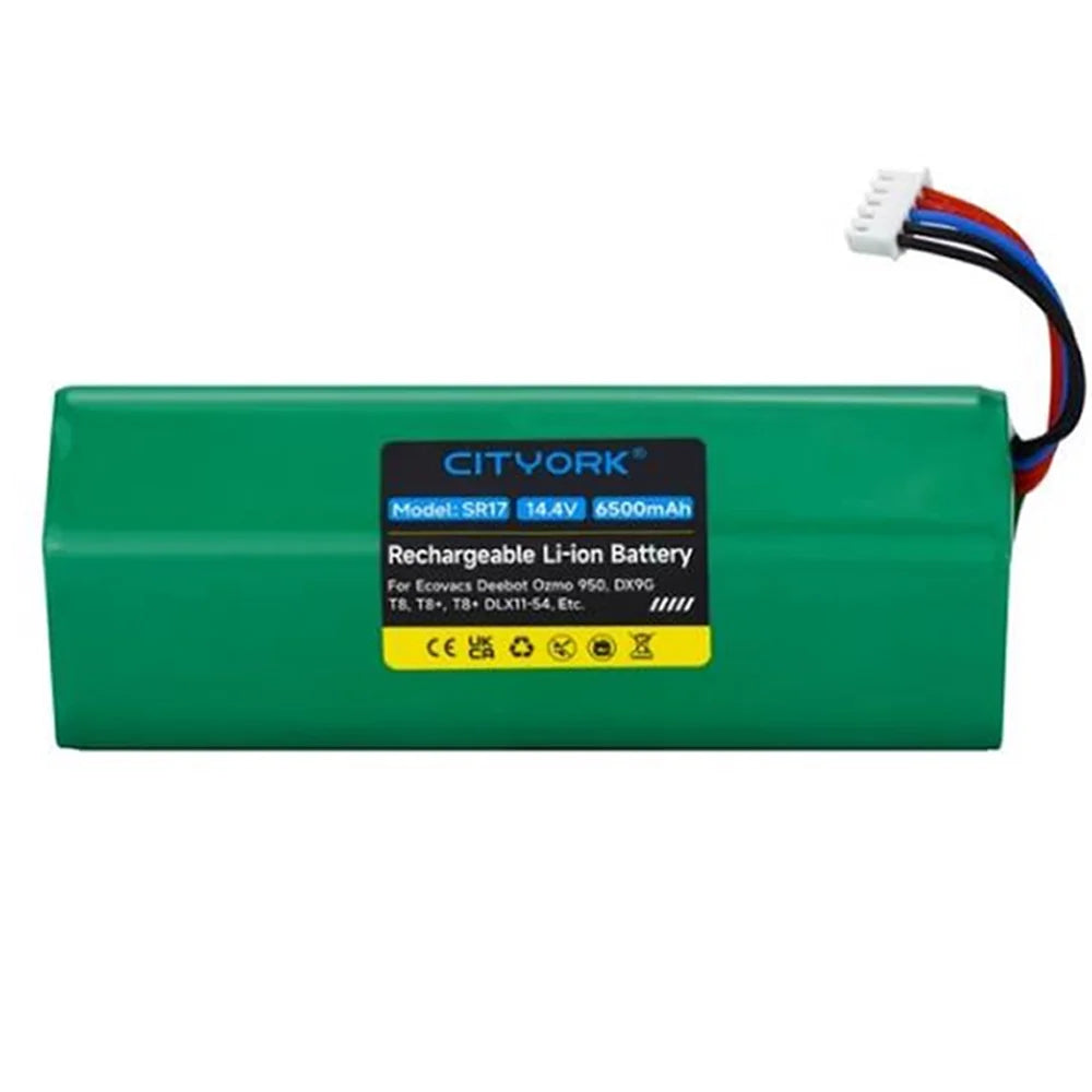 For Vacuum Mopping Li-ion T9 X1 Sweeping 950 Robot 6200mAh T8 Rechargeable DX9G Battery DLX11-54-14.8V Deebot Battery DX96 DX93 Cleaner Replacement Ecovacs Ozmo T5