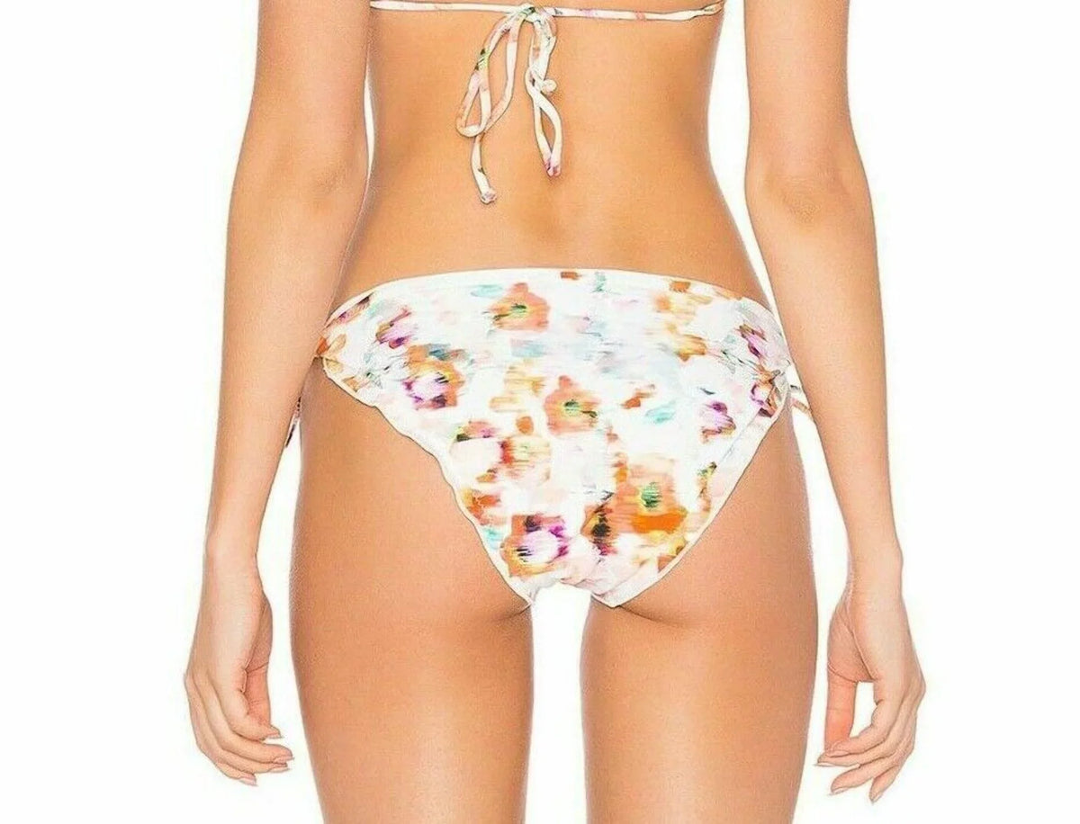 Shoshanna Tie Swim Side Ruffled Bottom Lattice Womens Separates