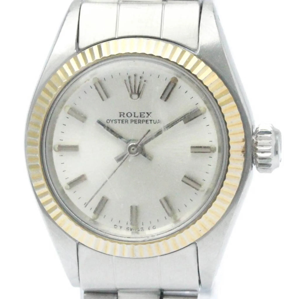 Perpetual Watch Steel (Fair) Vintage Gold 6719 White Oyster BF565449 Pre-Owned Ladies
