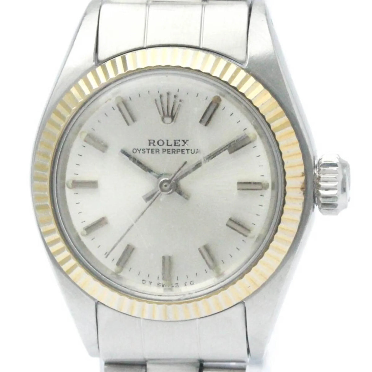 Perpetual Watch Steel (Fair) Vintage Gold 6719 White Oyster BF565449 Pre-Owned Ladies