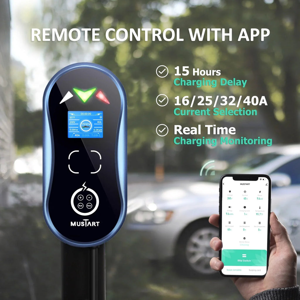 cord, warranty NEMA MUSTART 14-50P, charging 25 Wallbox Charging EV 3 Level - 40Amp, ft 240V, yr product 2 station