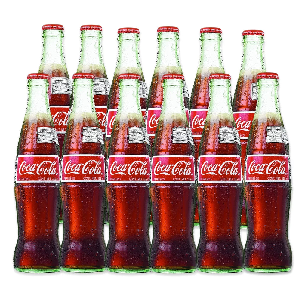 Real oz. Sweetened (355ml) Authentic (12-Pack) Cane Bottle Coke Glass Mexican Sugar fl. 12/12 Case