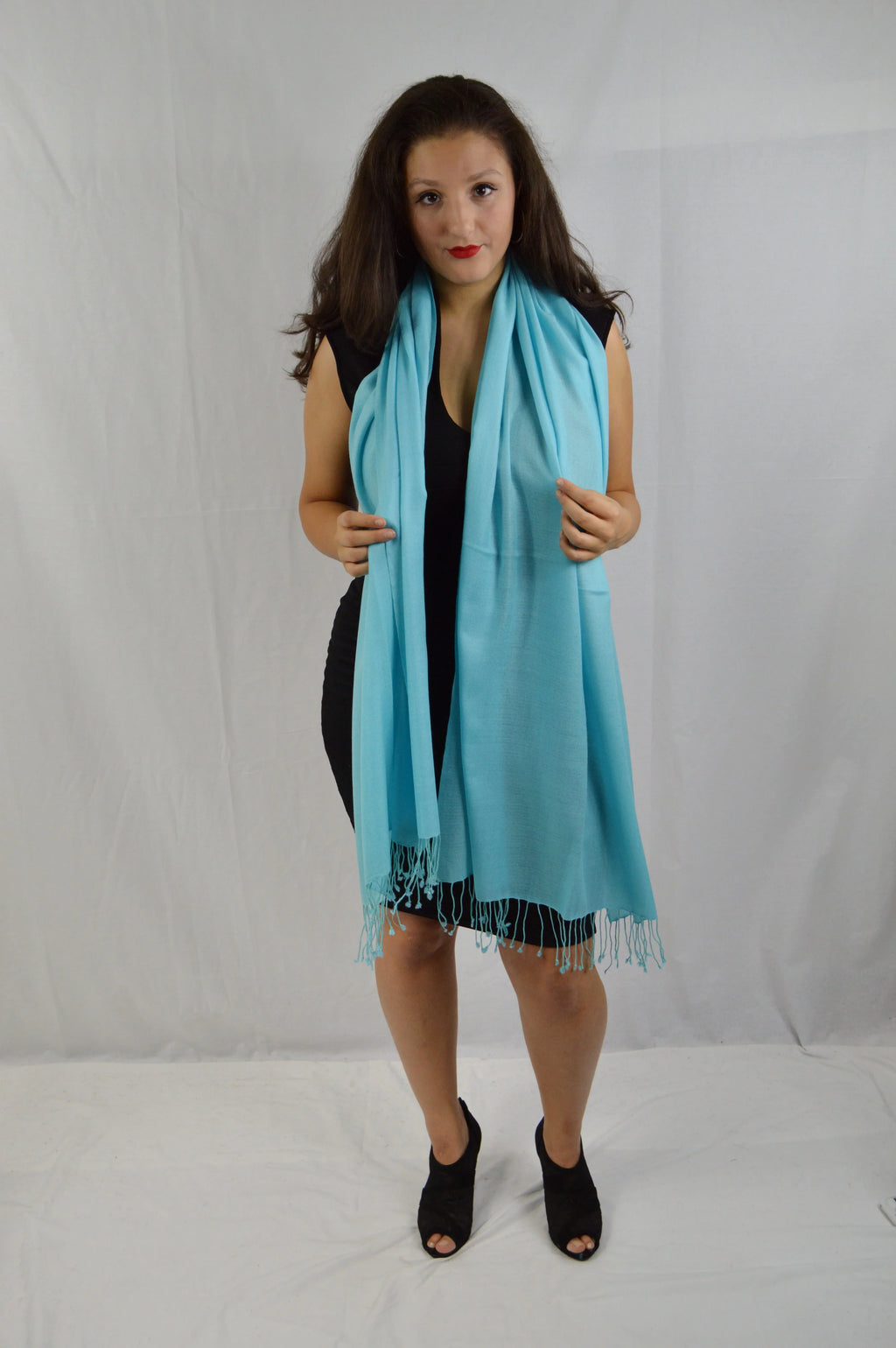 Shawl/Scarf/Scarves Shawl/Evening Shawl/Pashmina Shawl) Shawl/liquid Shawl/Light Shawl/Summer (Tiffany Pashmina Fancy weight Regular Shawl/Sheer Blue