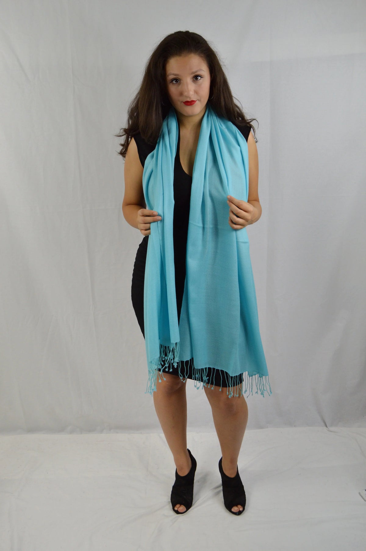 Shawl/Scarf/Scarves Shawl/Evening Shawl/Pashmina Shawl) Shawl/liquid Shawl/Light Shawl/Summer (Tiffany Pashmina Fancy weight Regular Shawl/Sheer Blue