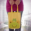 HQ-36-FROG 10.6 Frog 2.1 Shopper Applique x Bag x Kids Embroidered Bag & 9.5 Fabric in. Art Tote - Kids Funny