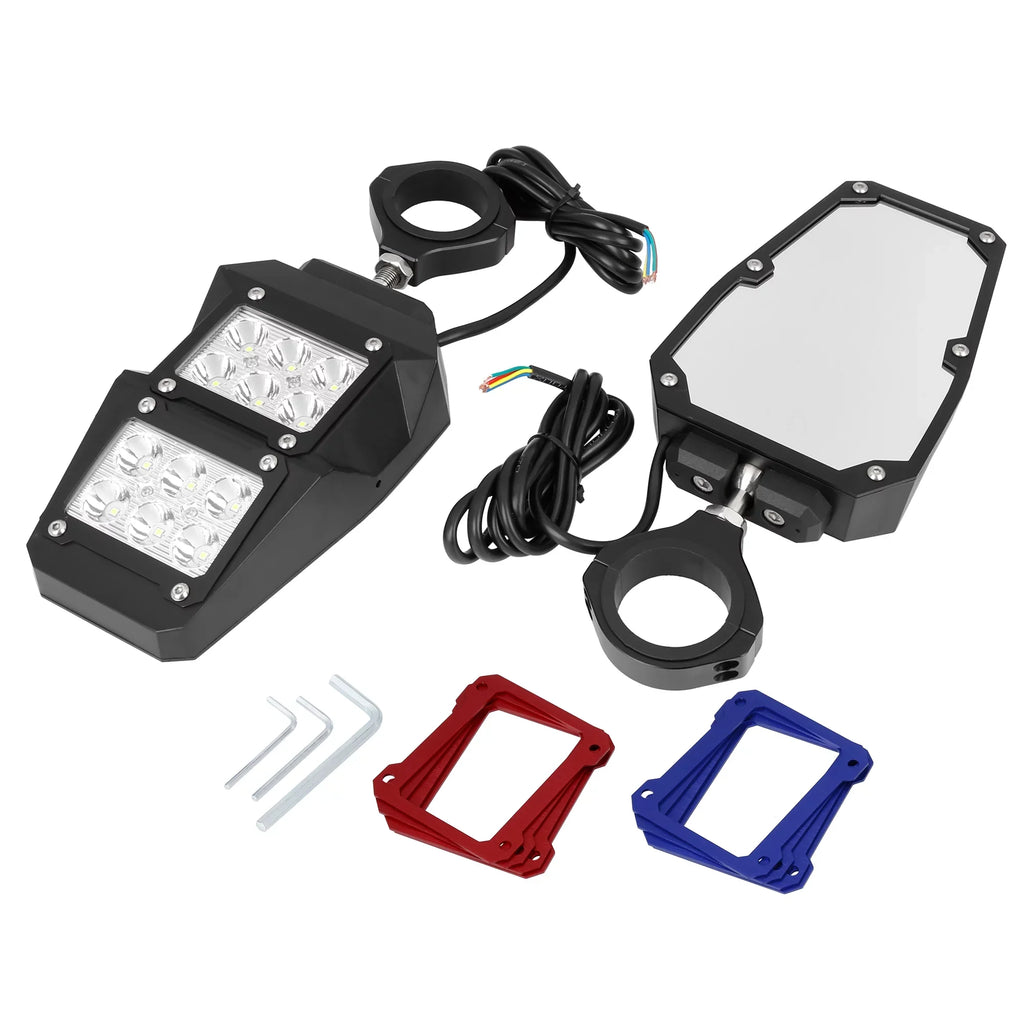 6.3" w Cage UTV Roll for 1.75" Black Light Rear View Round Yamaha Bargains Mirror Unique Pair