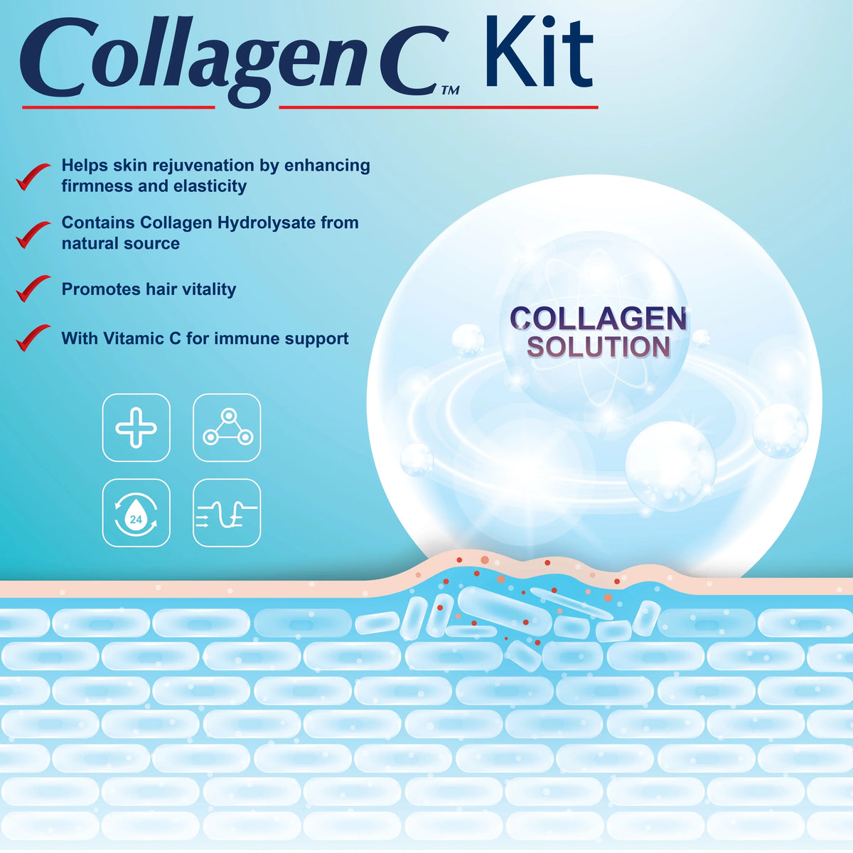 2 Hair-skin-nails-joints C® Piece Kit - for Collagen Collagen