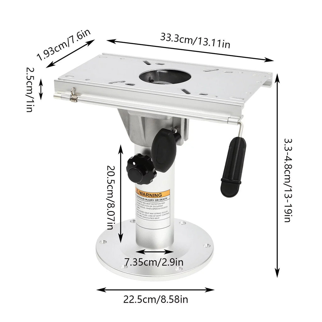 Boat Boat Chair Base Alloy with Seat Pedestal Aluminum Slide Adjustable Height