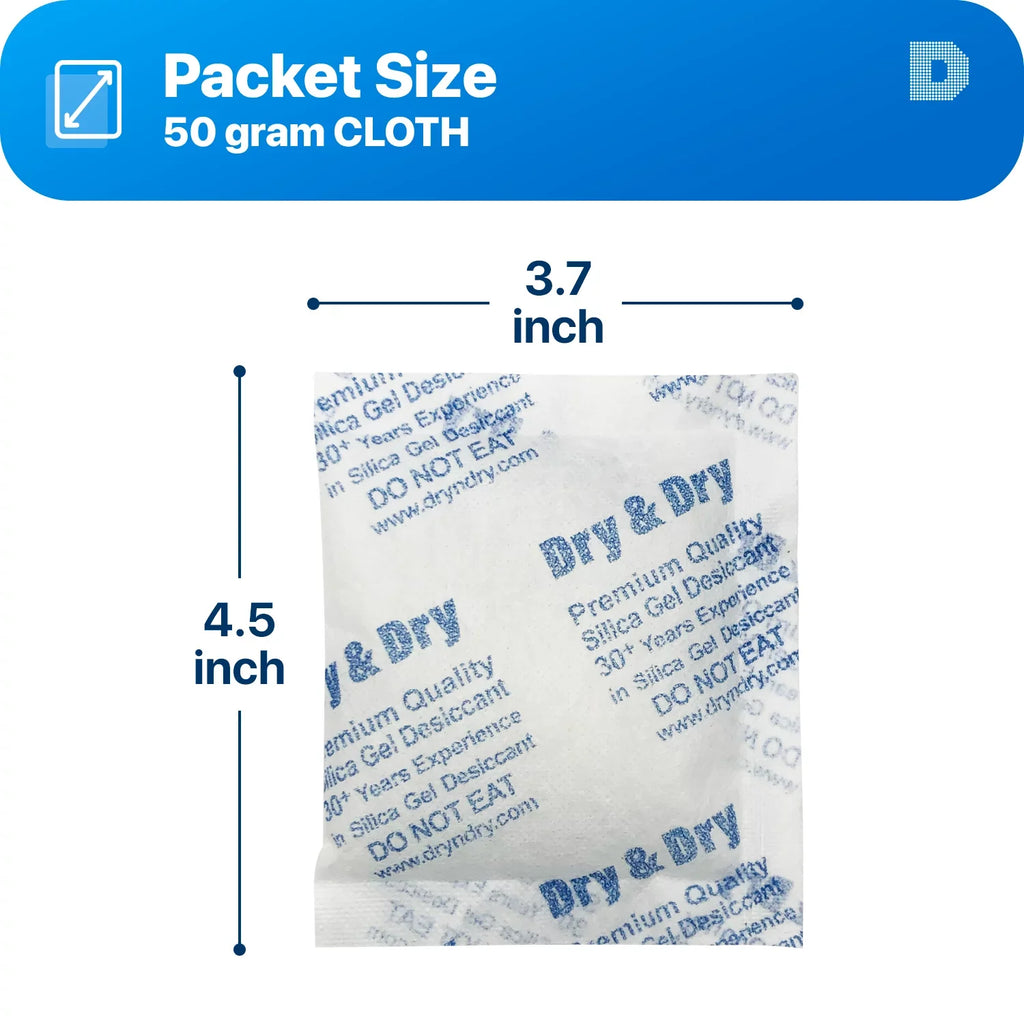 Rechargeable Desiccant Premium Dehumidifiers & Gram Packets - Dry" Silica 50 Packs] [50 Fabric Gel "Dry