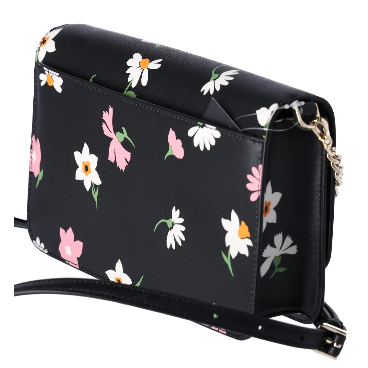 Black Spade Floral Convertible Flap KF441 Waltz Crossbody Kate Madison