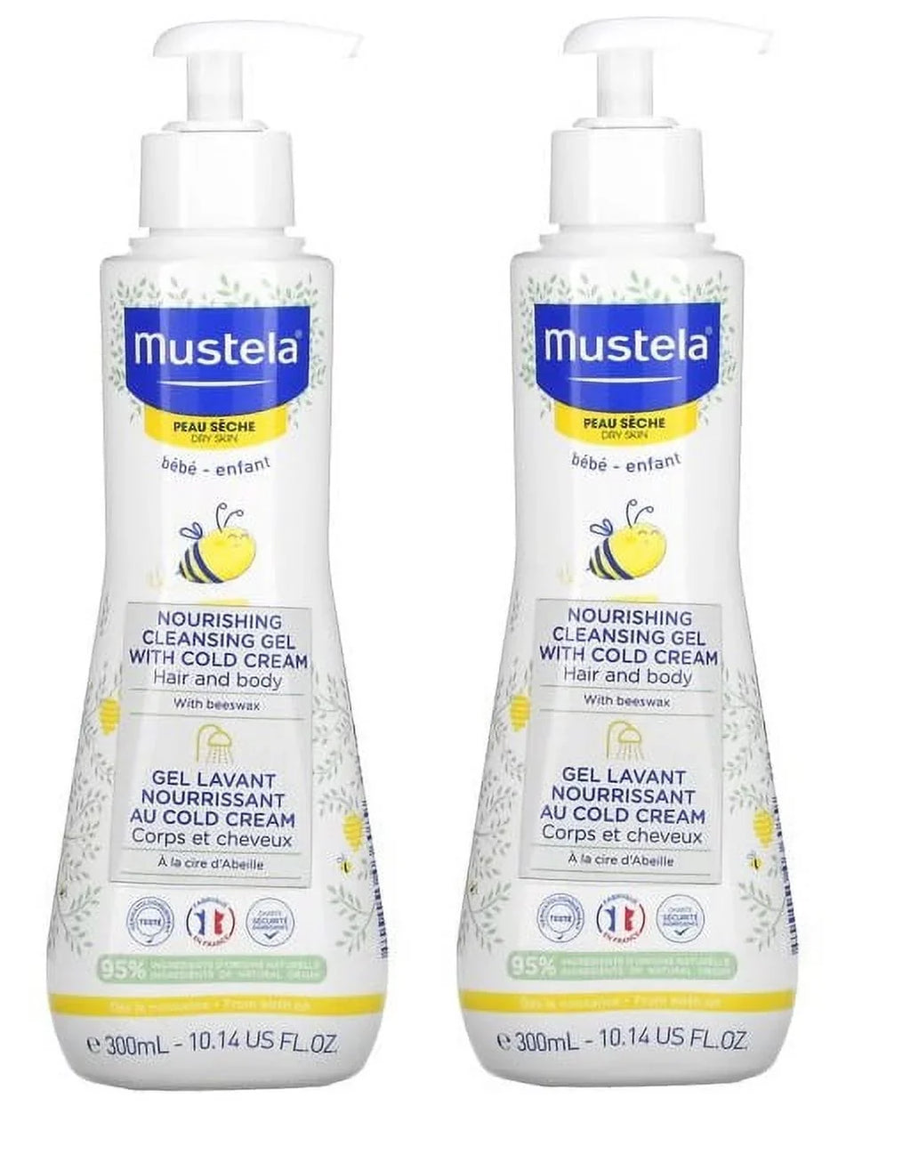 oz, - For Hair 2-pack Cold Cleansing Gel Cream Dry Body Mustela Skin with Nourishing 10.14 Baby &