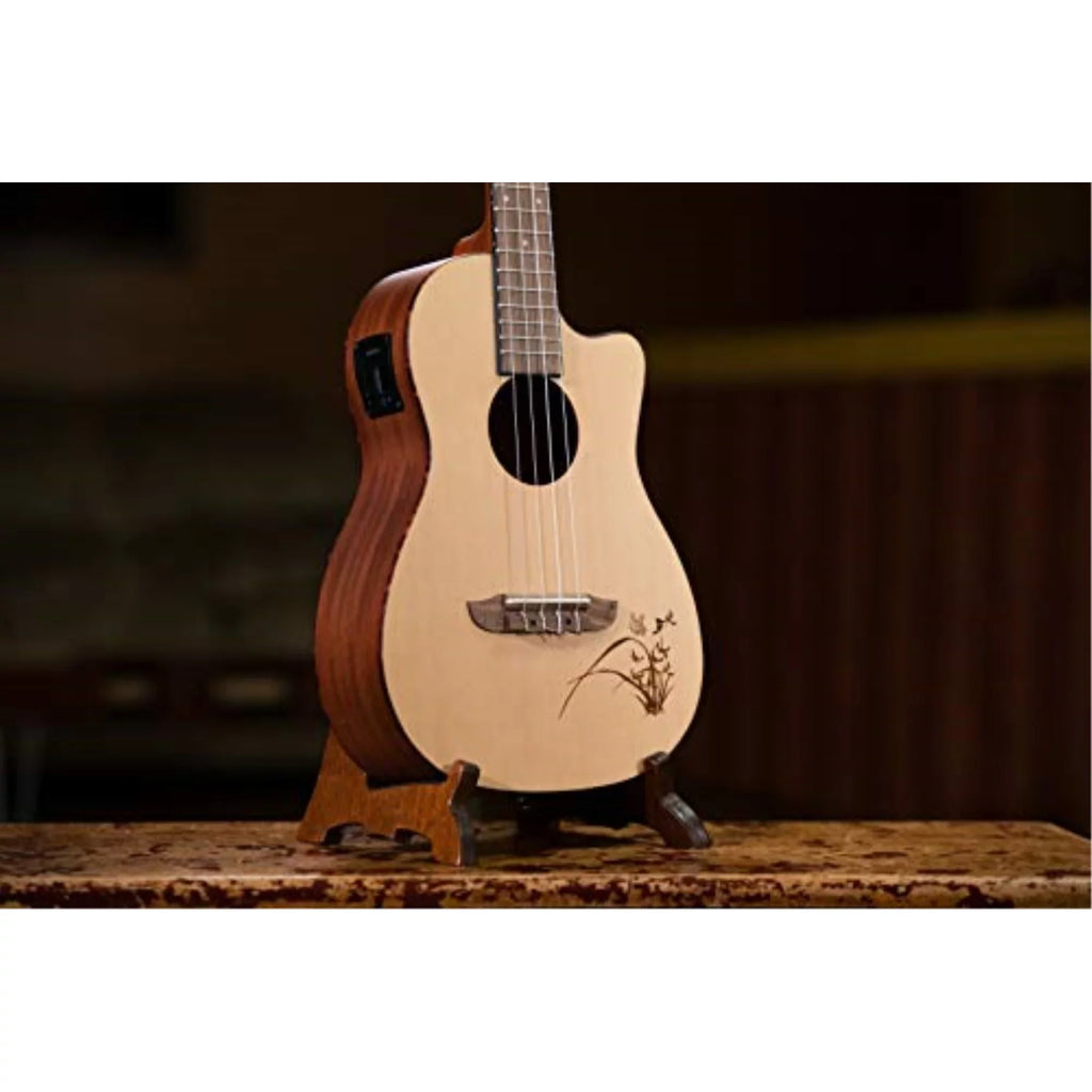 Ukulele Acoustic Electric Ortega Bass Series Bonfire