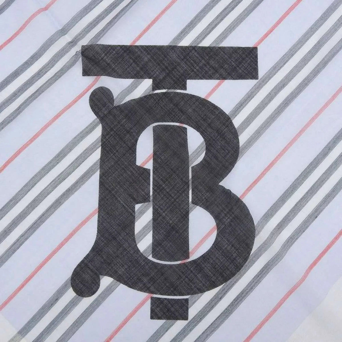 (Like blue wool New) light scarf border Pre-Owned BURBERRY silk 80173691 Burberry stripe