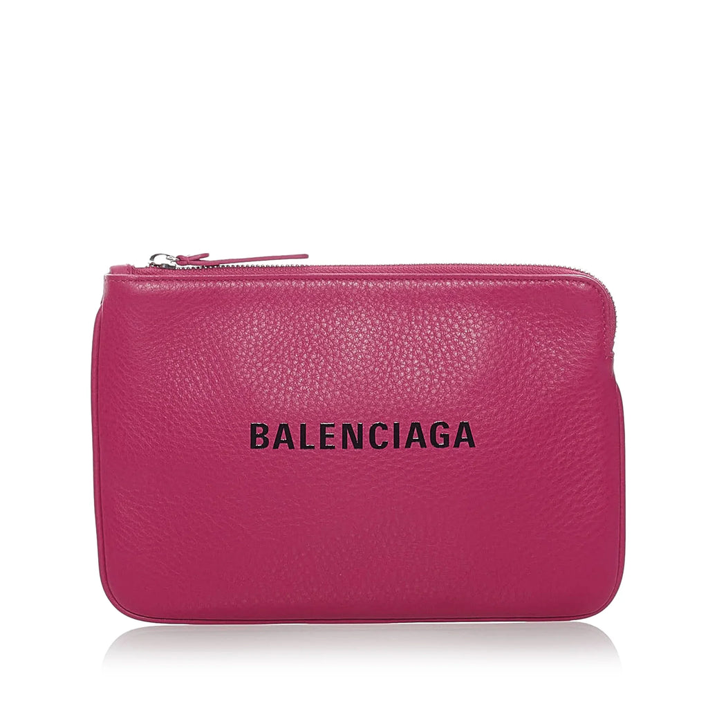 Balenciaga Leather (Good) XS Calf Pouch Women Pink Everyday Pre-Owned Authenticated