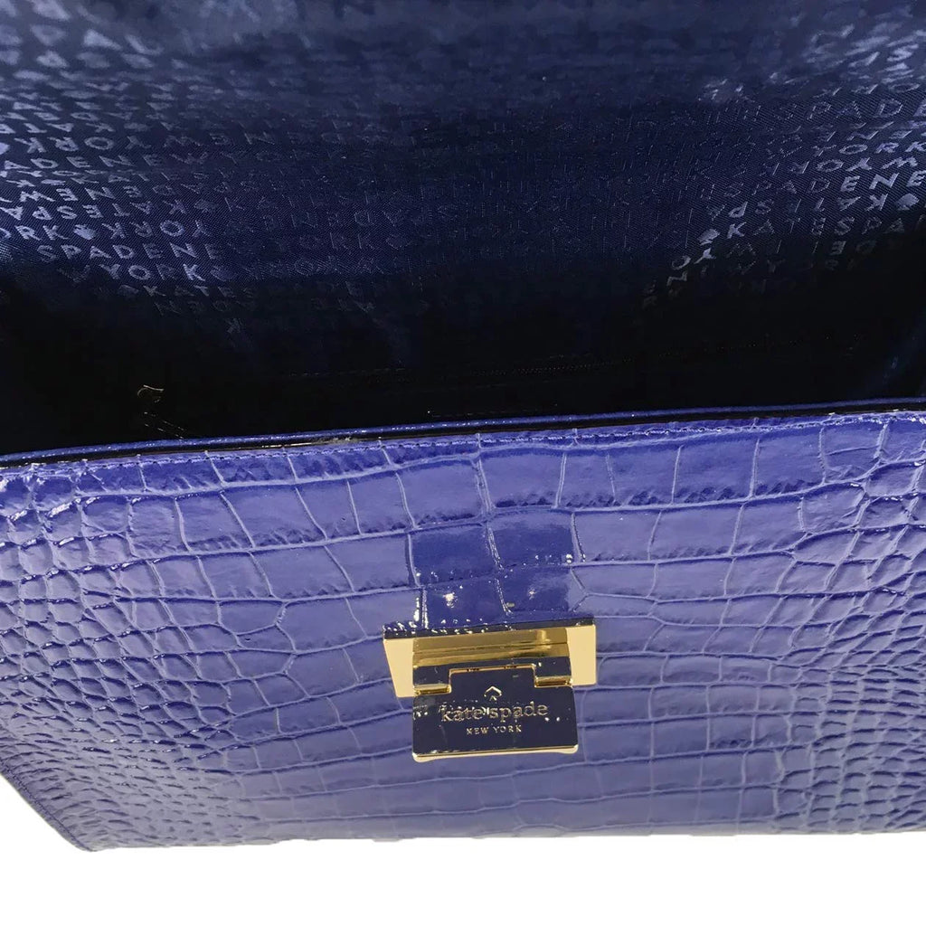 Asilah Knightsbridge Croco Kate Spade Satchel, Doris New Leather York Blue