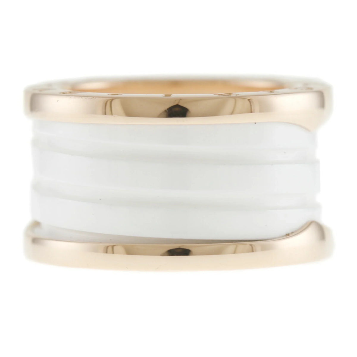 B B-zero.1 Ring BVLGARI 18K Zero 4 Pre-Owned White Ceramic Women's No. 10 Bvlgari Band (Good) One