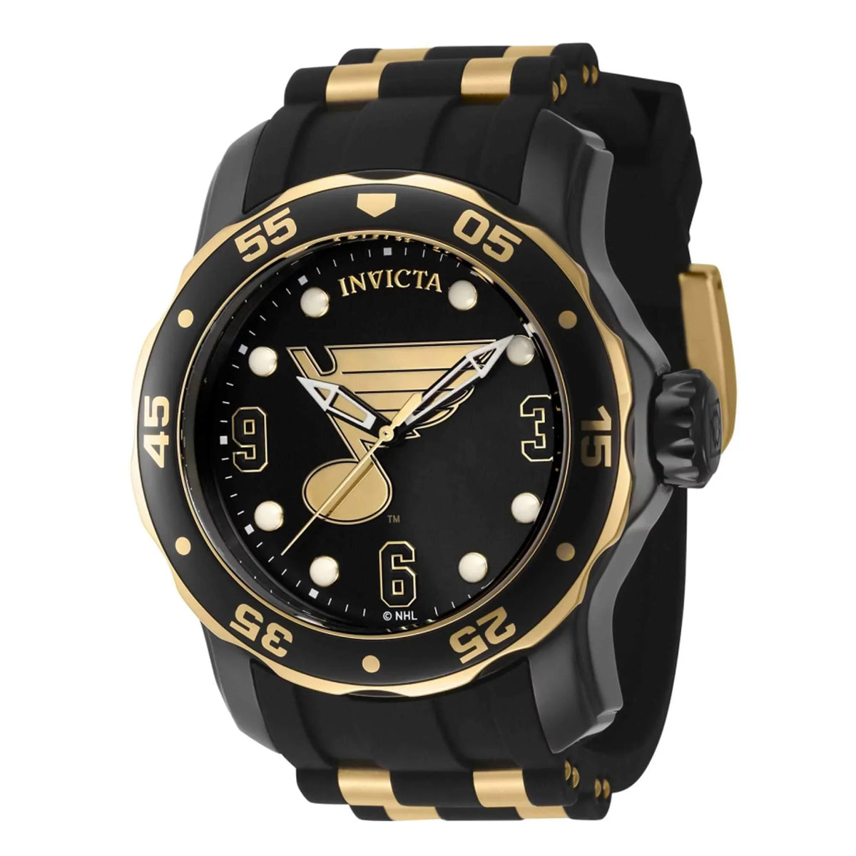 Strap Black NHL Silicone Invicta Louis St. Men's 42313 Blues Watch