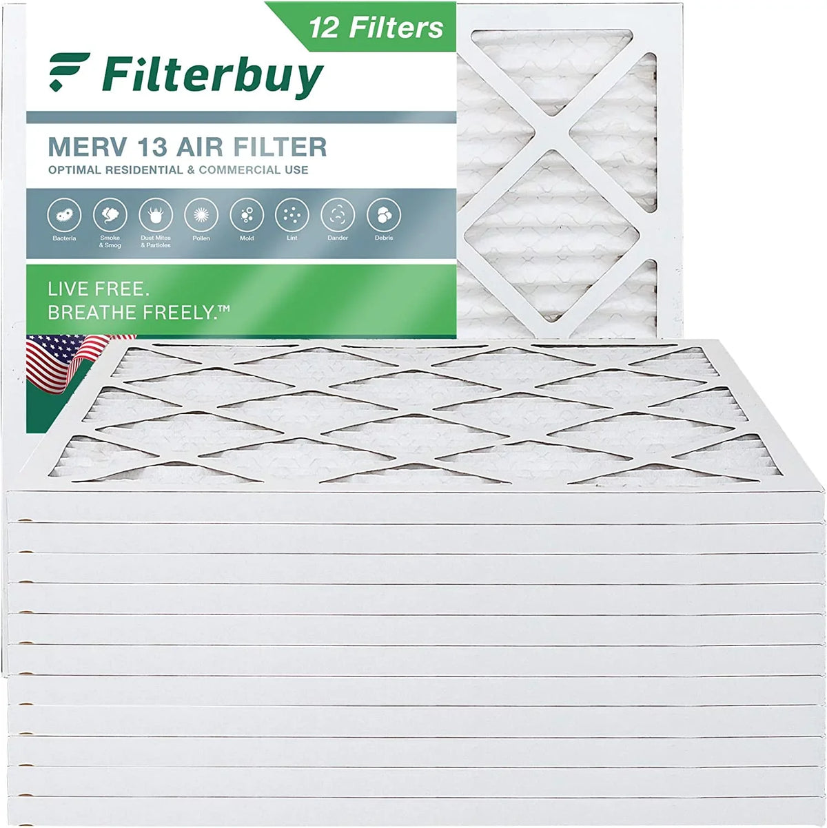 13 20x20x1 Furnace MERV HVAC Filterbuy Pleated Air Filters AC (12-Pack)