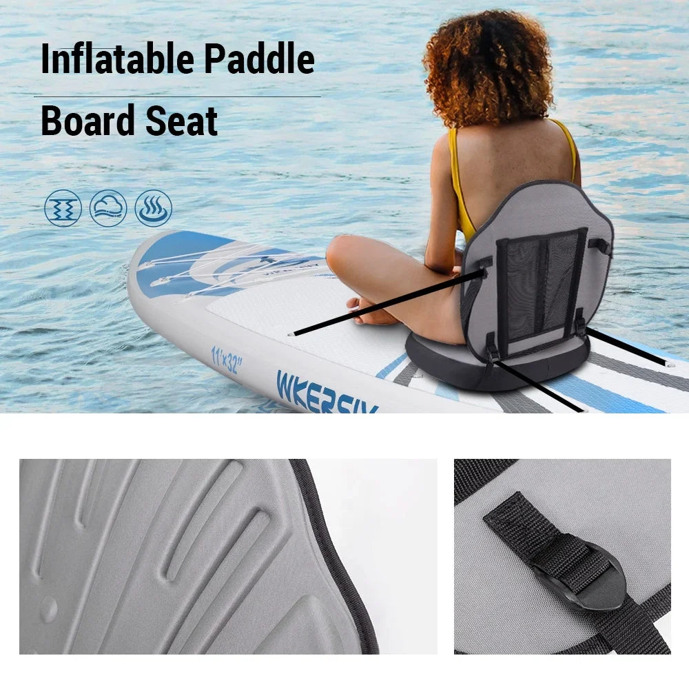 Board Seat Back Detachable Support Kayak Comfortable Kayaking Accessory Adjustable Inflatable Seat with WKERSIY Paddle