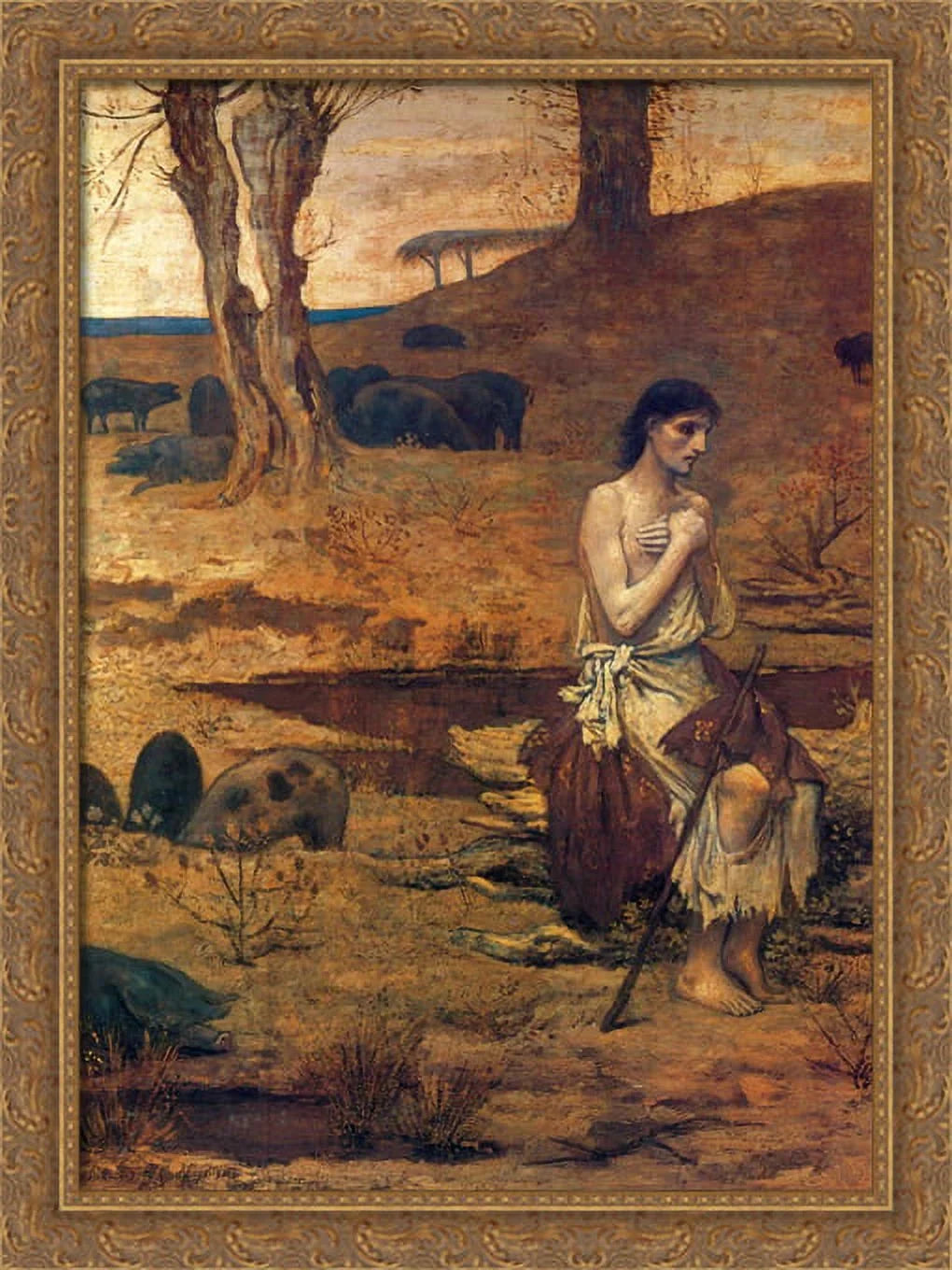 2 Puvis Prodigal Large 28x38 Framed Pierre by Son Art Wood de Gold The Ornate Canvas Chavannes