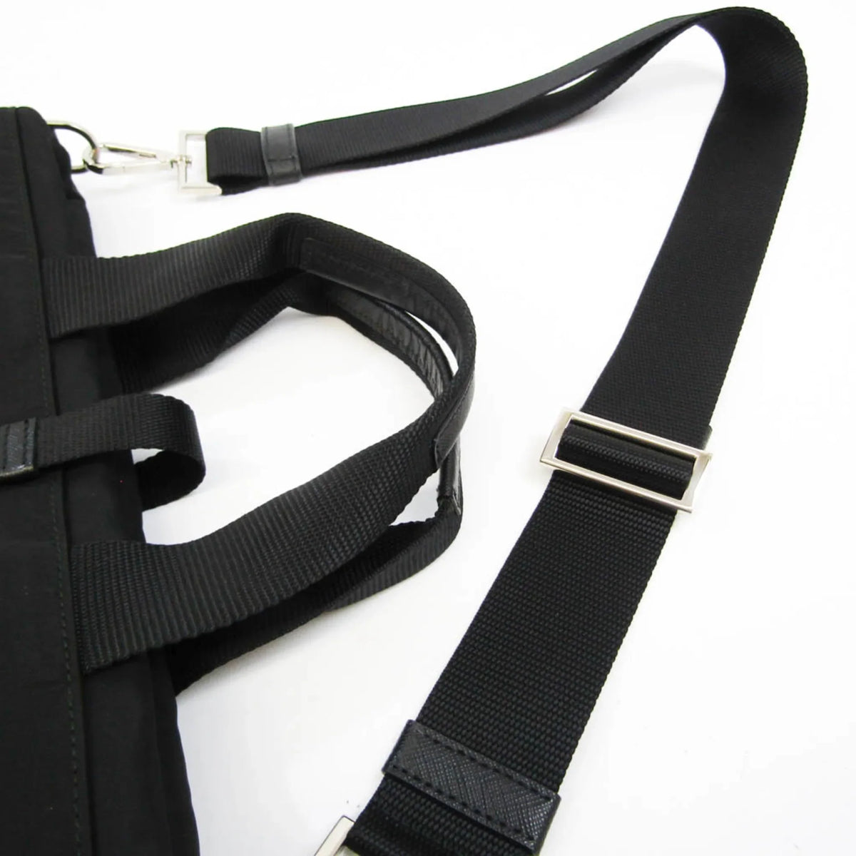 Prada Women,Men Leather,Nylon Pre-Owned (Good) Shoulder Bag Black