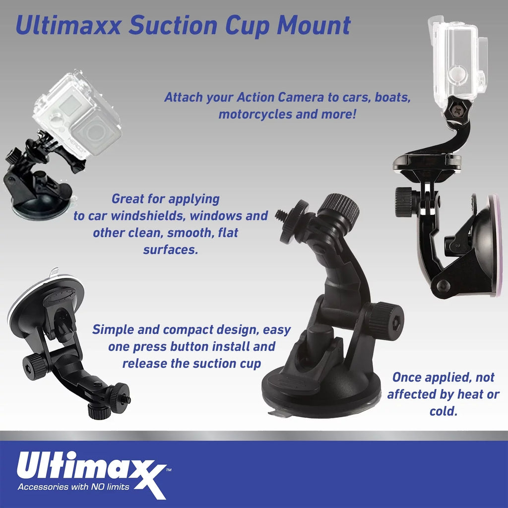 Bundle GO Cam Adapter Mounts, 3 Ultimaxx Insta360 Camera Action & Bundle) for Screw Advanced - Action Dolly 1/4” More Metal Includes: Mini (64GB) (25pc