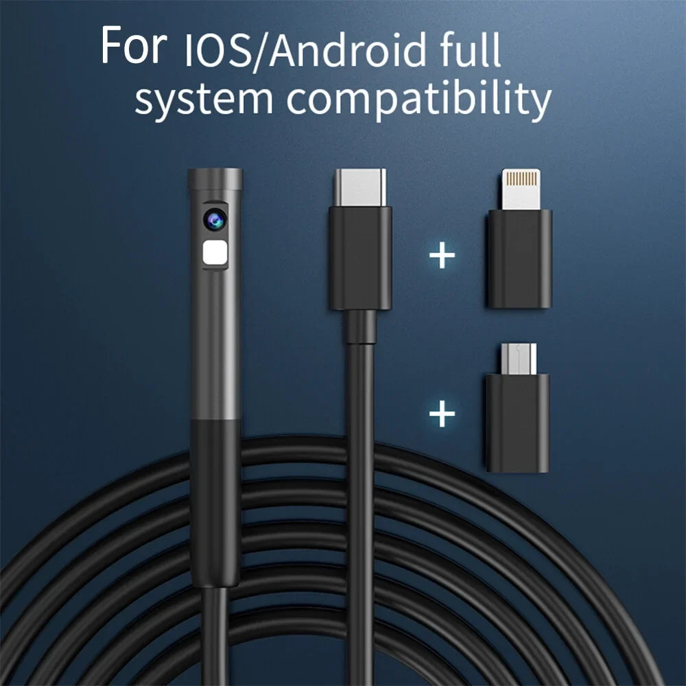 Android Built-in Inspection Waterproof Camera LED 7.9mm IOS Borescope Mobile for Lights Adjustable Type-C Endoscope IP67 Phone