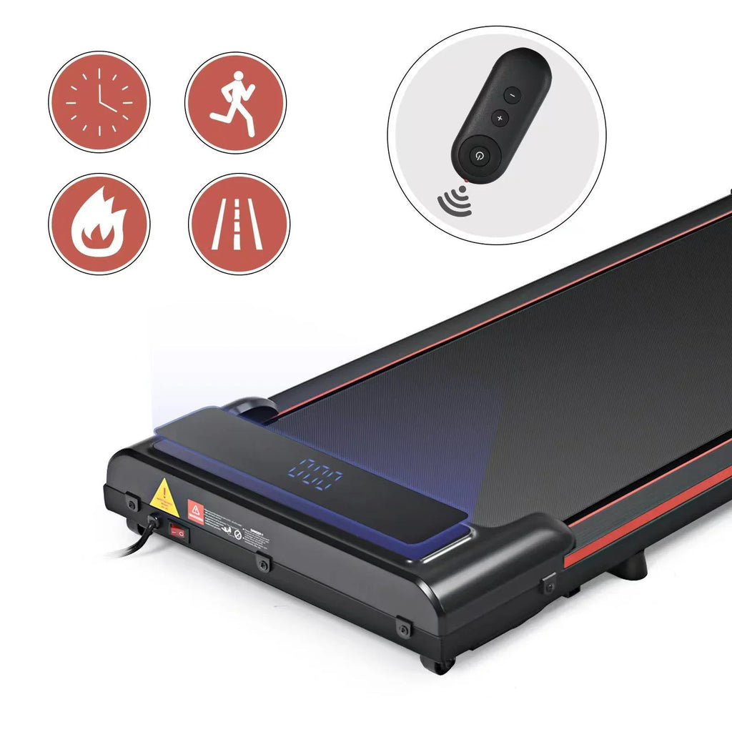 Speed Remote Treadmill dimension LED 47''L & Under for Office, Portable Home Capacity, Walking Small 0.6-3.8MPH Desk Jogging, Walking Seizeen 300lbs Pad, Control Display, for