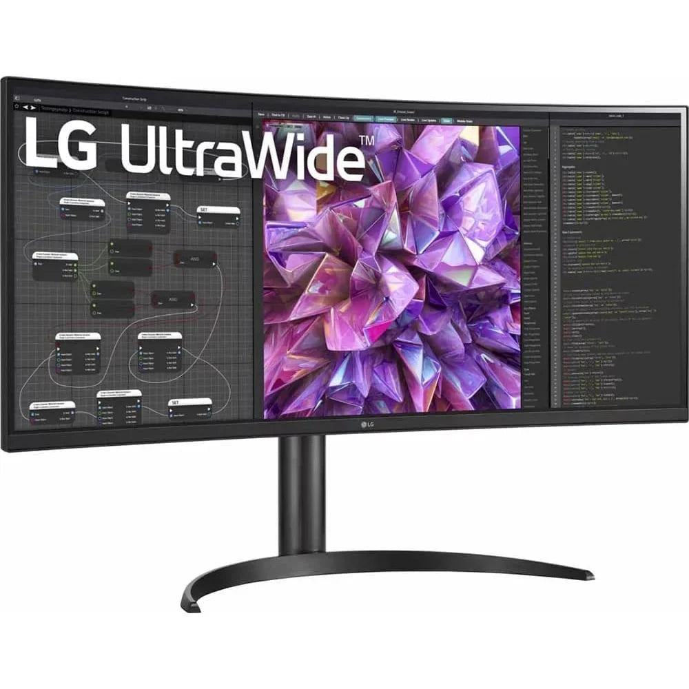 with LAN Box Open and (RJ-45) 34" QHD Curved 10 USB HDR Type-C Built-in-KVM-Monitor 34WQ75C-B IPS UltraWide LG