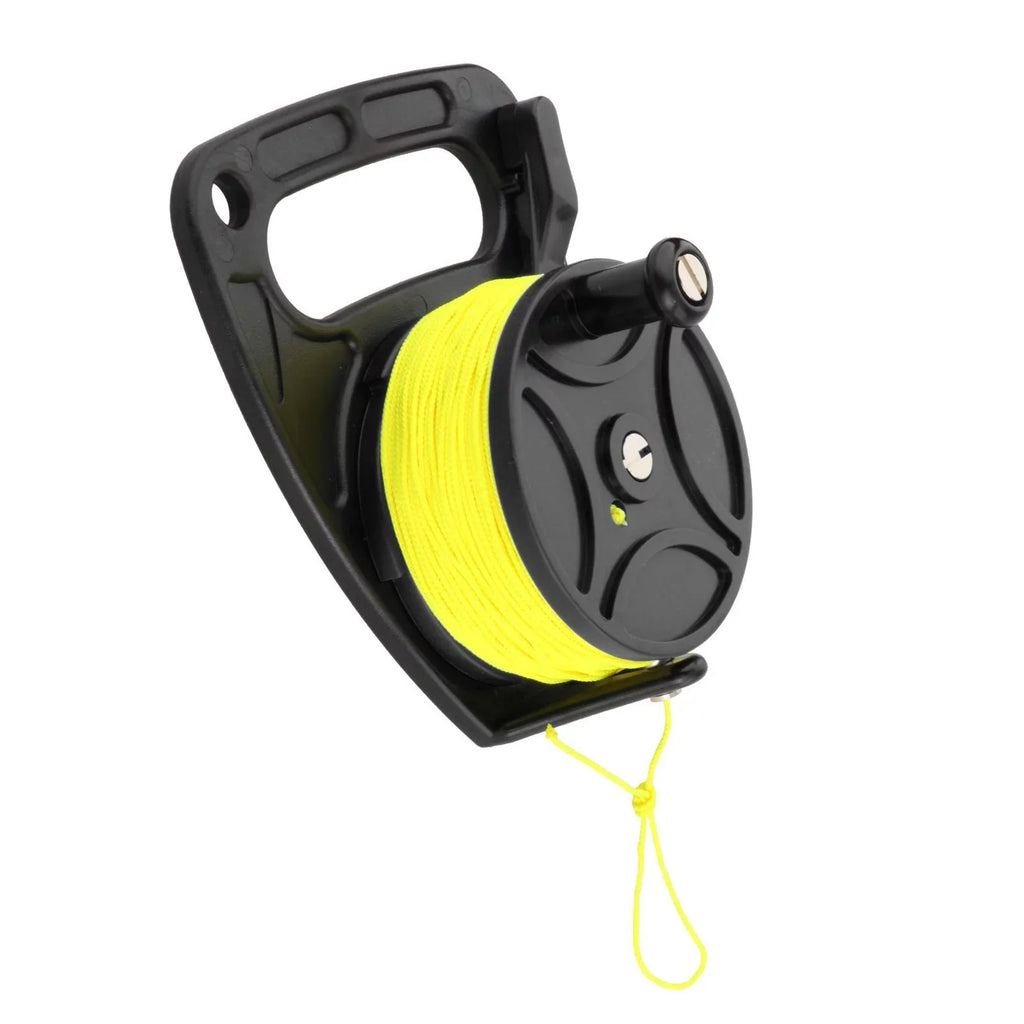 Recreational 83 Exploration Safety Scuba Duty Reel Fishing Diving Underwater Heavy Gear for Kayak Wreck meters Anchor Handle Black Spear