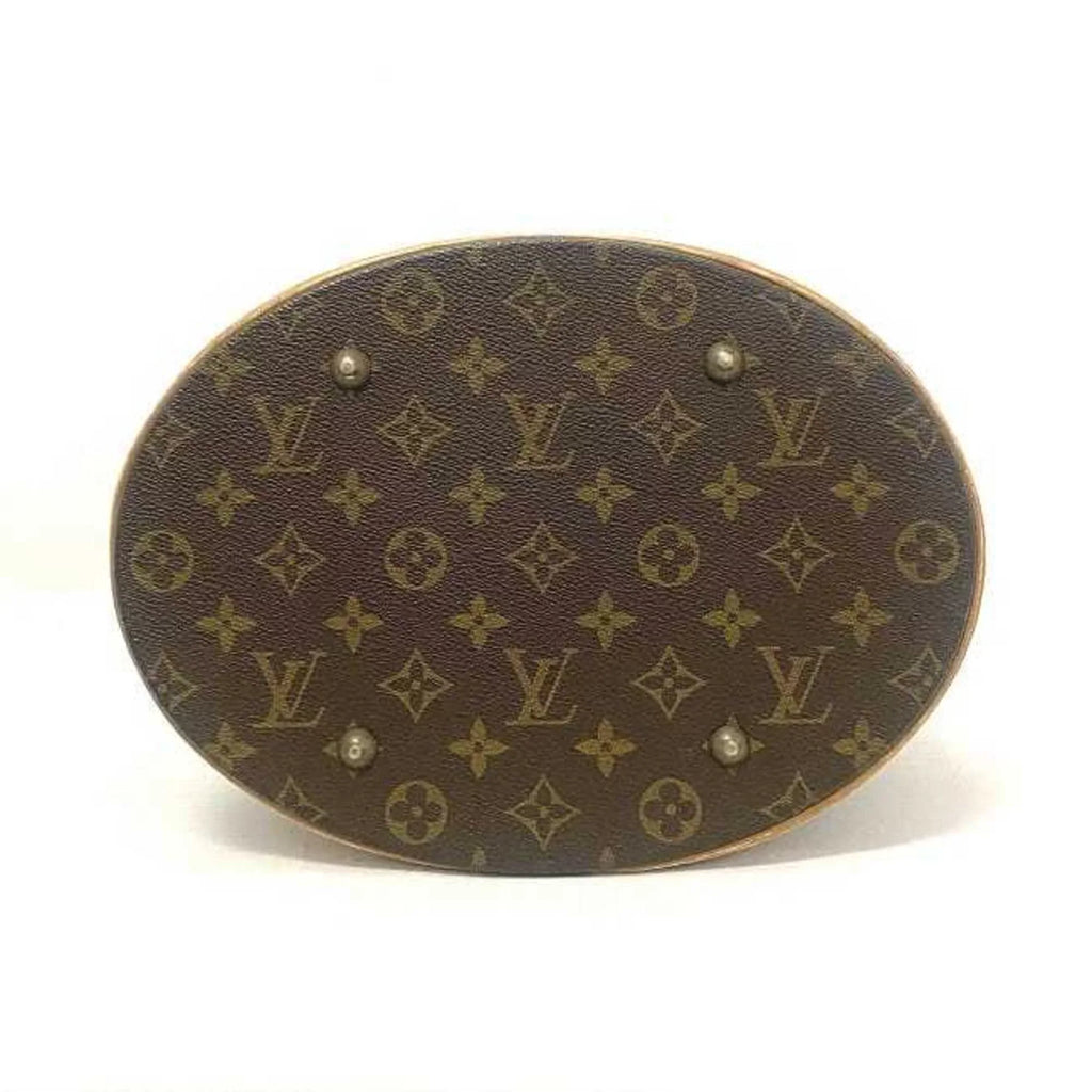 Leather Monogram VI0914 Women's Bucket Canvas Pre-Owned M42236 Brown Bag GM Nume (Fair)
