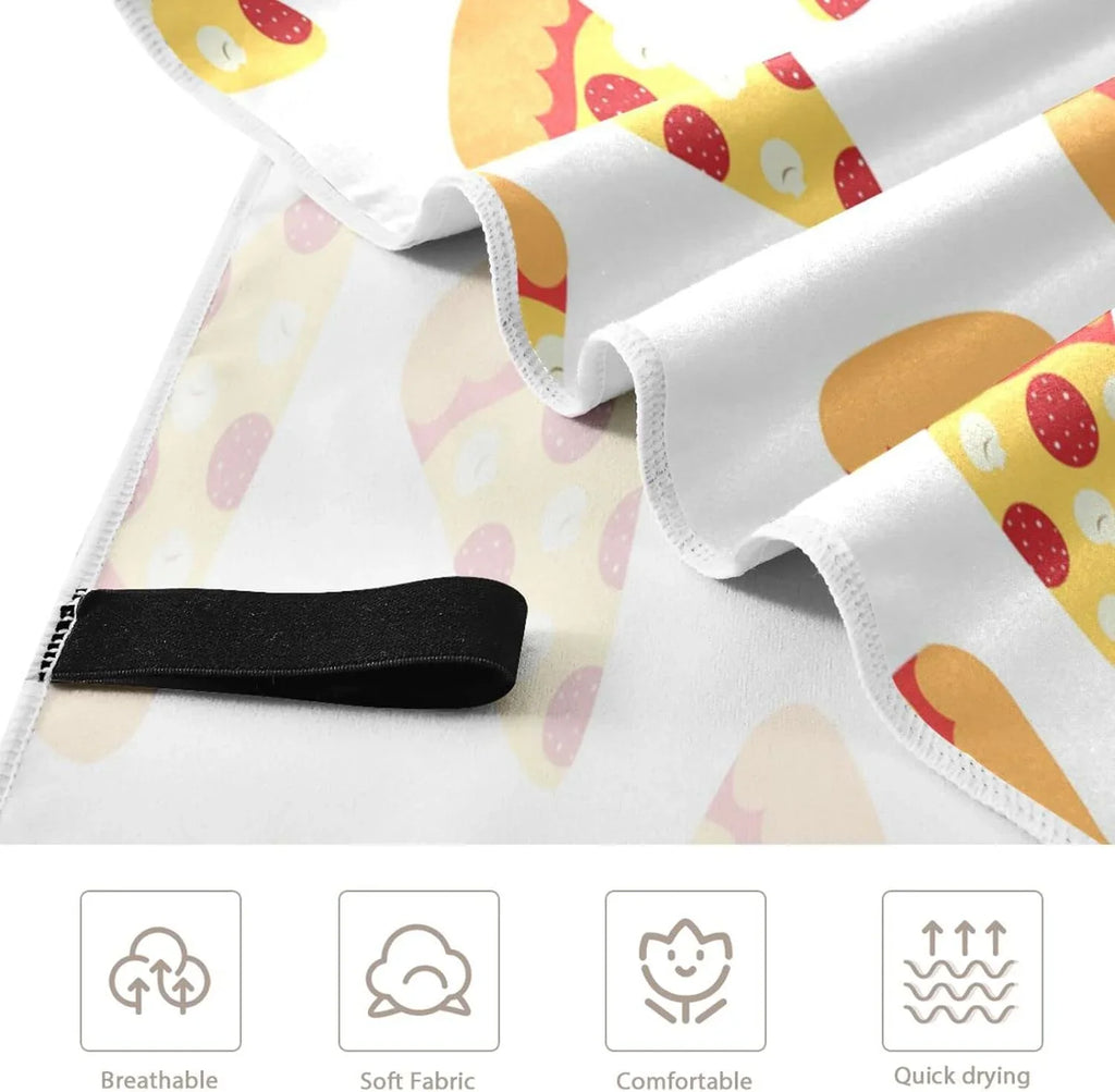 '- Pizza Lightweight Towels Compact Towel Towel Bestwell Oversized （573） Absorbent for Beach Holiday Camping Slices - Dry Super Quick Swimming Travel