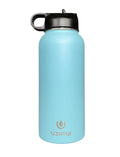 with Filtered Hiking, Camping, Stainless Purification Capacity the Bottle - Go. Large 32oz Uzima Blue) liquid liquid Backpacking, and for .(Light Travel. on Z-Source Exterior Double-Walled Steel
