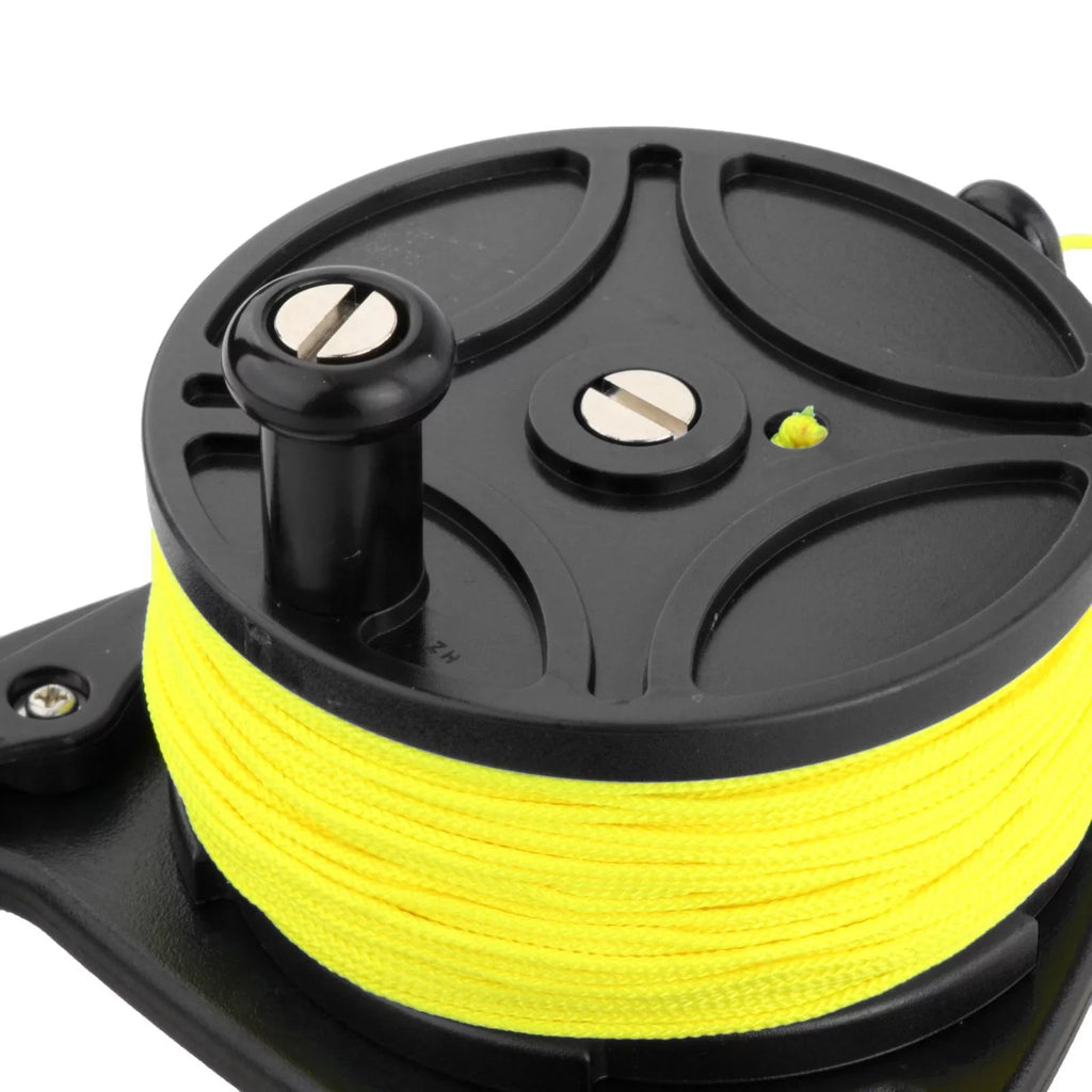 Recreational 83 Exploration Safety Scuba Duty Reel Fishing Diving Underwater Heavy Gear for Kayak Wreck meters Anchor Handle Black Spear