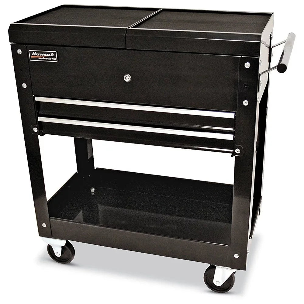 Tool Homak Sliding Cart W/ Top 2-Drawer 27"" BK06022704