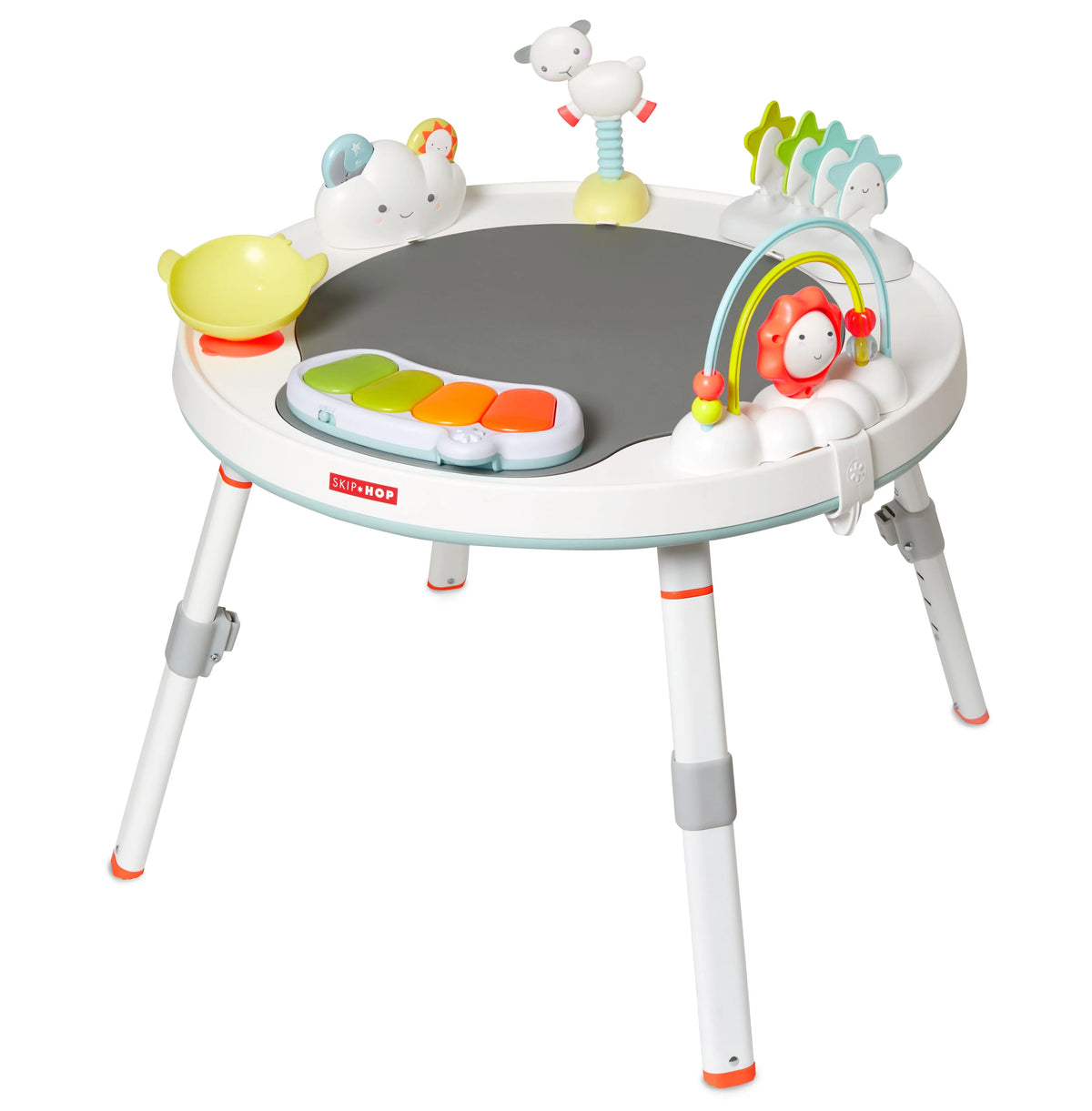 Silver Hop Play Functionality, Lining with 4mo+, 3-Stage Baby Activity Center: Cloud Center Grow-with-Me Skip Interactive