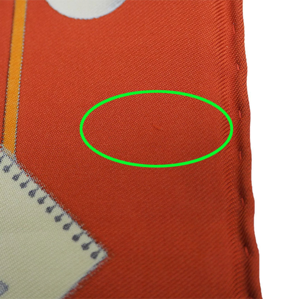 Polo Carre Scarf 40 Pre-Owned Muffler HERMES World (Like Petit Orange New) Hermes