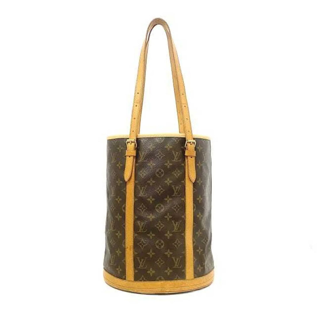 Leather Monogram VI0914 Women's Bucket Canvas Pre-Owned M42236 Brown Bag GM Nume (Fair)