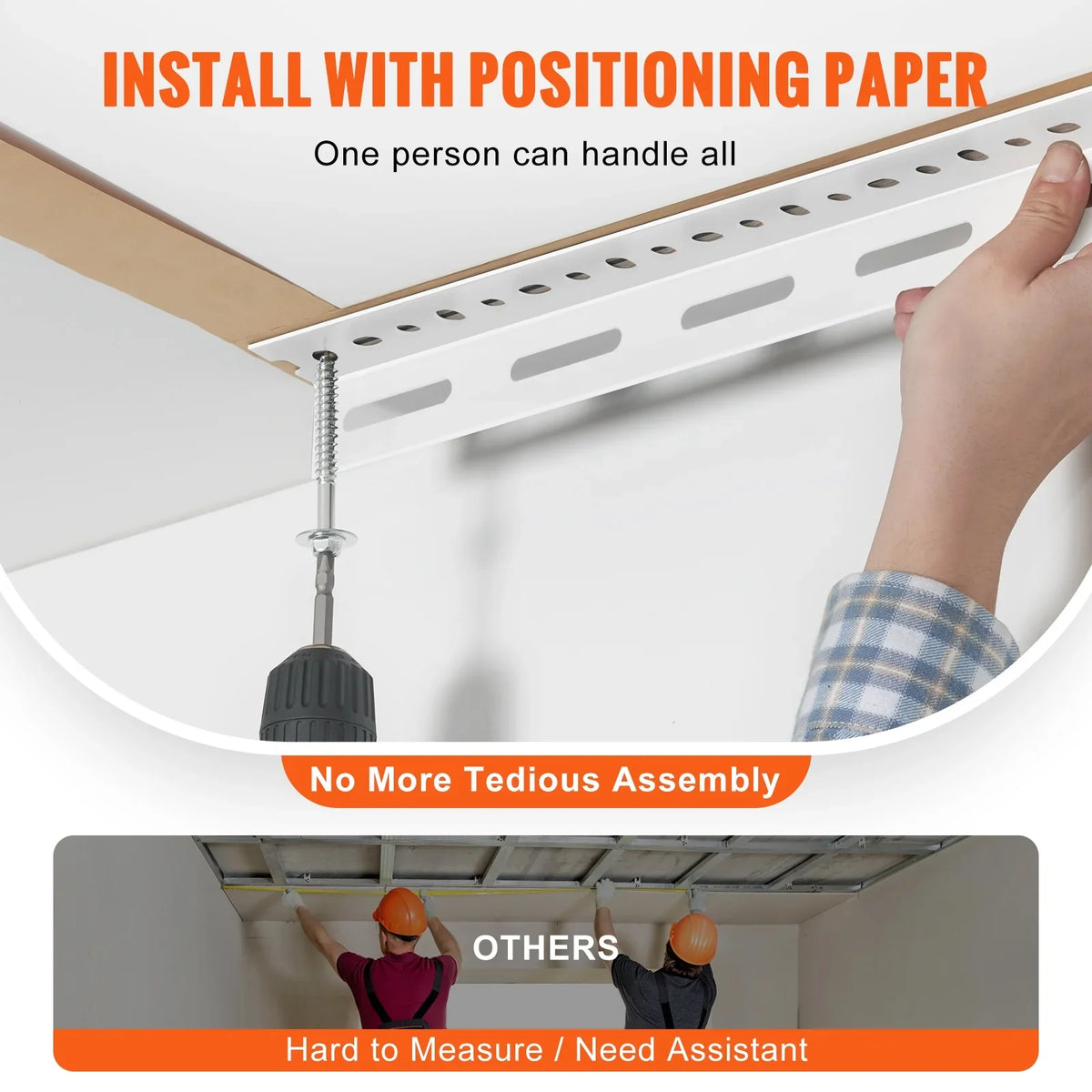 Ceiling White VEVOR 600lbs Rack Overhead Storage Garage Adjustable 36x96in Rack