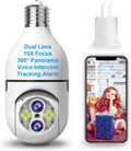10x Light Camera Security Lens Bulb Waterproof Bulb Light Upgraded Dual 2MP Zoom Bulb Camera, Camera, Light 360°