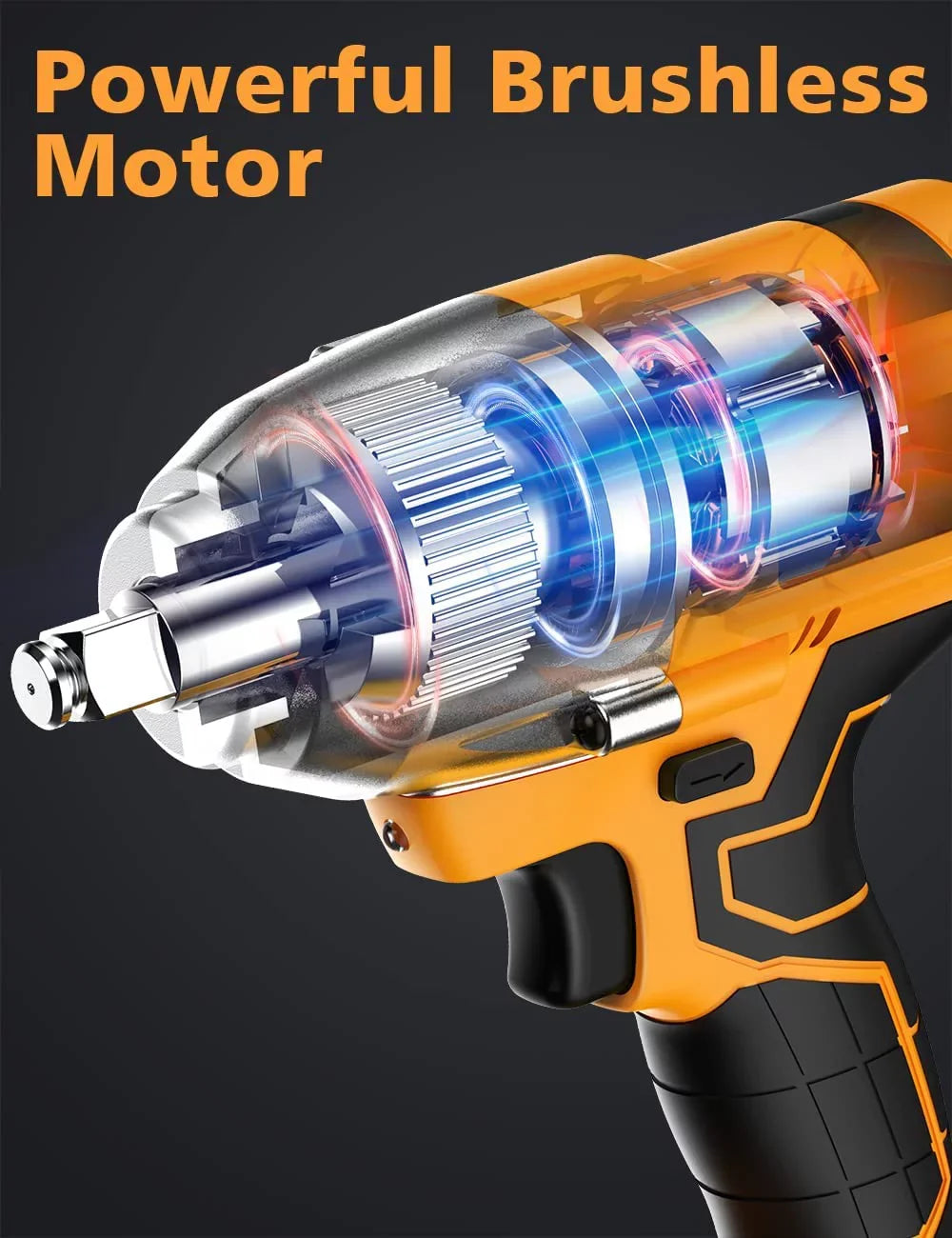 Torque for Impact Cordless 700N.m ft-lbs Impact Inch Impact MORI Wrench 515 1/2 Brushless Gun Wrench,Max Tiers Car