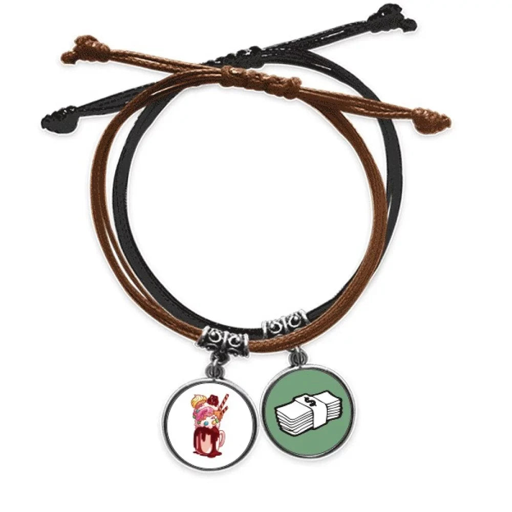 Cup Chain Biscuit Money Wristband Ice Rope Donut Hand Chocolate Bracelet Leather