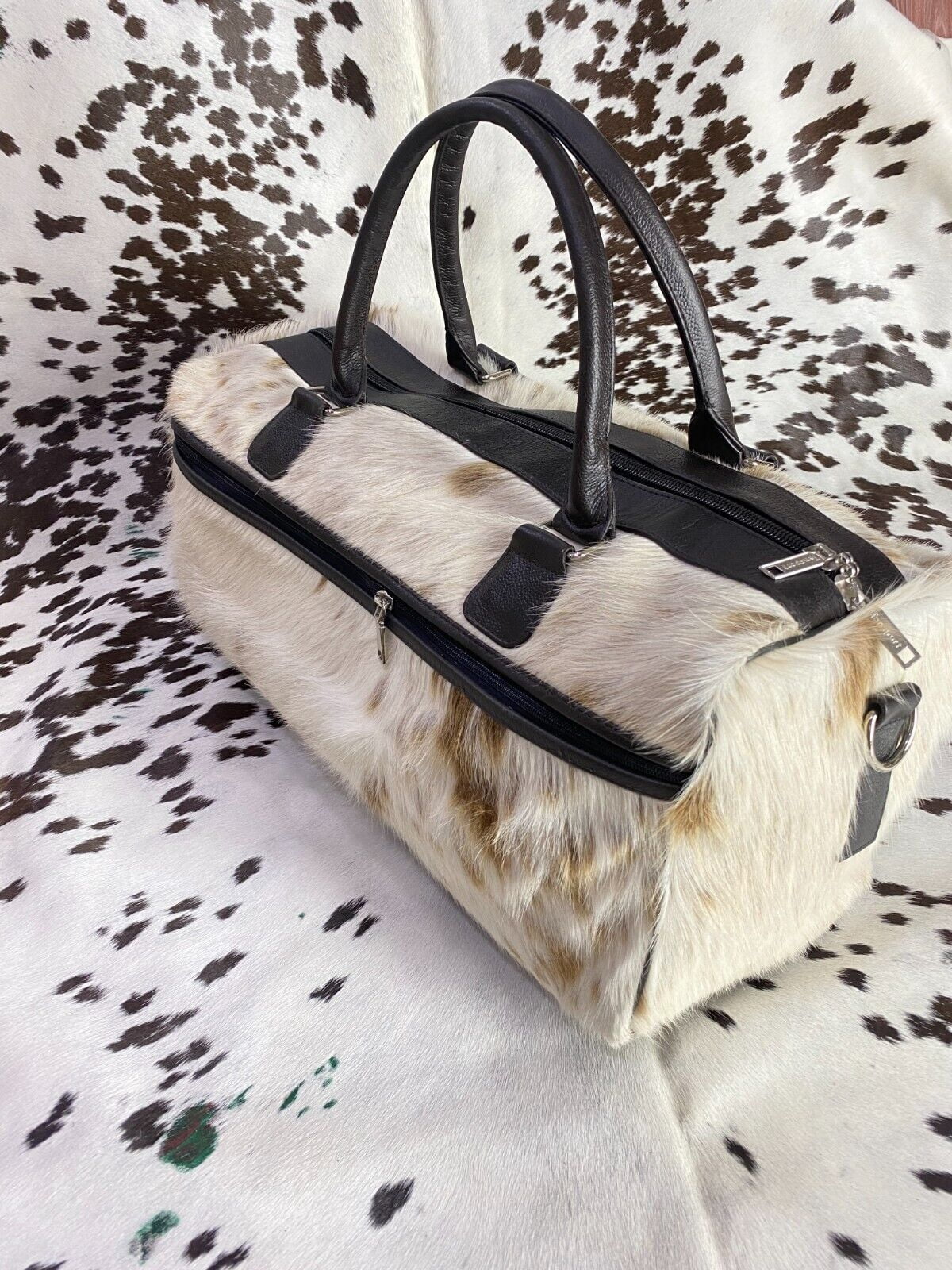 Gym leather Travel, Cow Duffle bag bag hair Bag bag bag Sports travel & hide on Luggage weekender