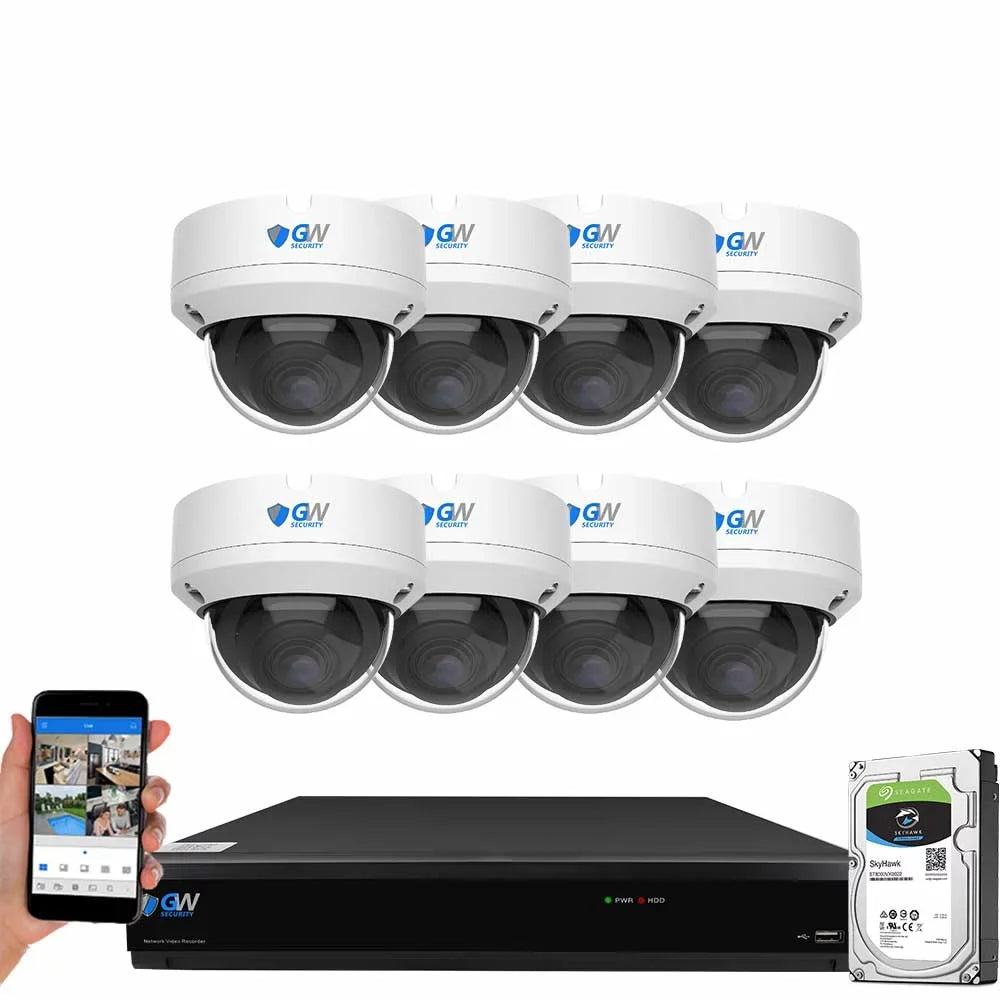 GW AI 4K & 8 8MP 8MP Security System Smart Security Playback Face/Human/Vehicle 8 exterior HD-TVI Dome CCTV Camera, with Alert and DVR Detection, Camera x AI Indoor / Channel