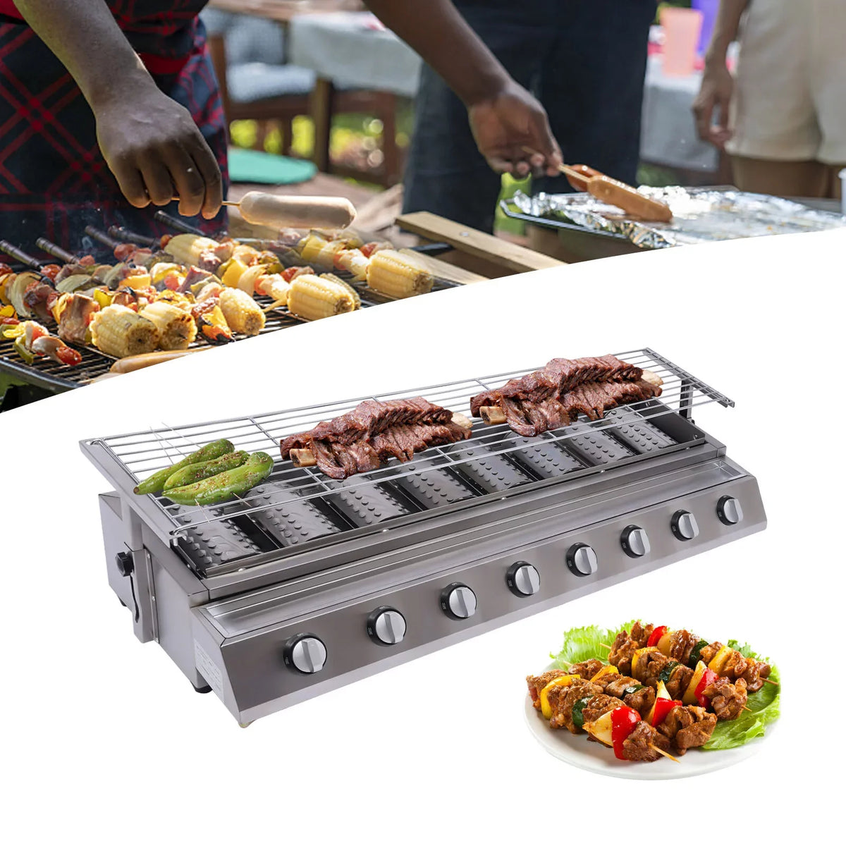 Barbecue Steel Picnic, Grill for Stainless Grill Gas Home YIYIBYUS Garden Party BBQ Patio