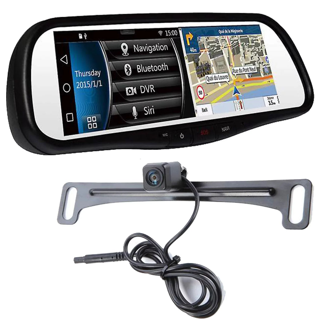 7.8" Voxx DVR Mirror Plate-mount camera Rearview RVM740SM Bluetooth Touch-Fre Based backup with lines + Android Smart parking