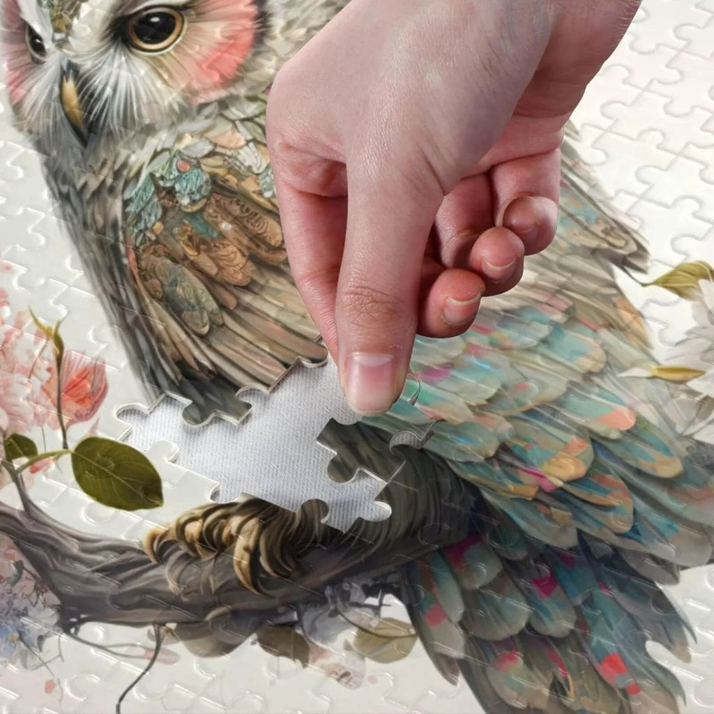 Composite Friends Art for fabric Wood Gift Kids Exercise for PCS Fun Family Challenging Zigsaw Owl Floral Paper Bag, Puzzle, Puzzle Storage 500 with Brain Parents Game Jigsaw Adults,