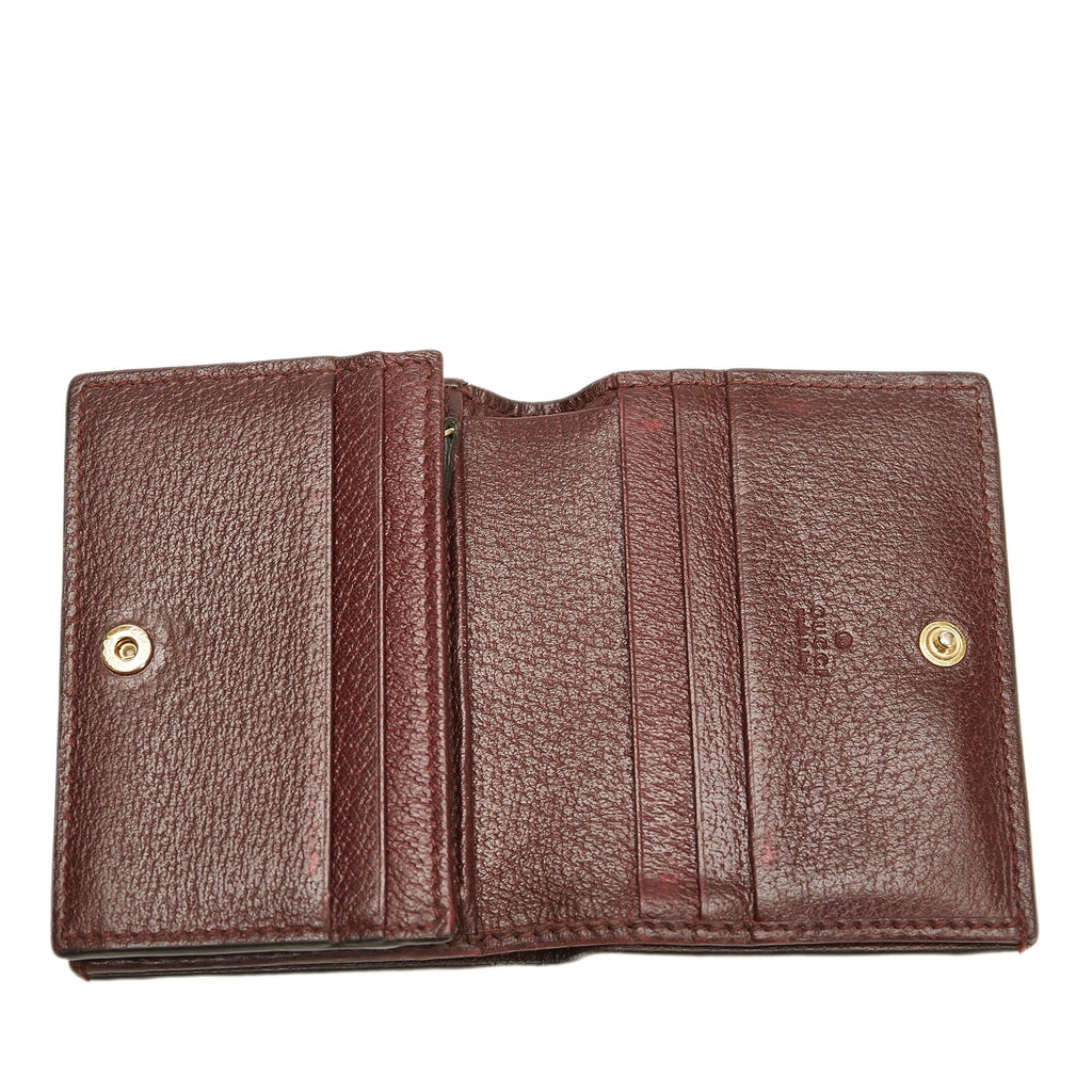 Leather Authenticated Wallets Pre-Owned Ophidia Small (Good) Unisex Red Calf